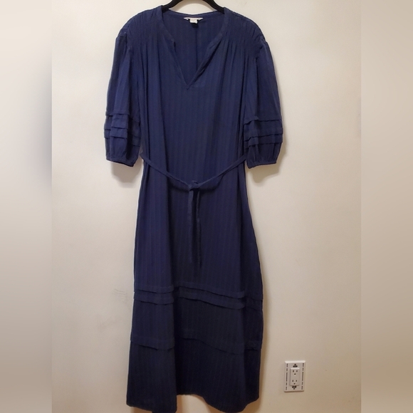 Caslon Navy Blue Maxi Dress 100% Cotton - Picture 1 of 10